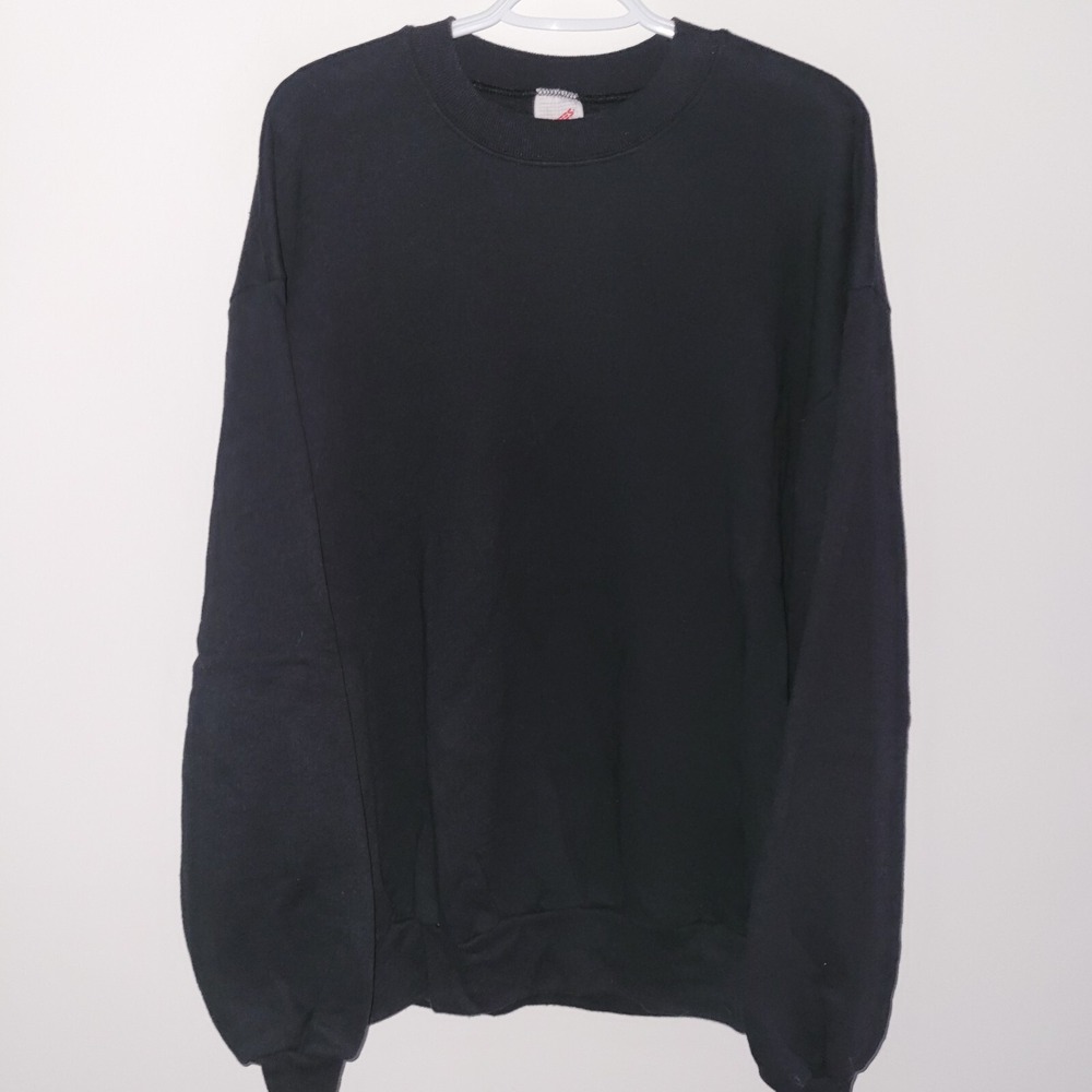 Vintage 90's Jerzees Blank Sweatshirt Men's Side XL Made in USA Black